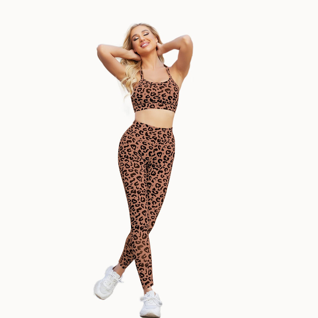 Sexy High Waist Printed Sport Suit