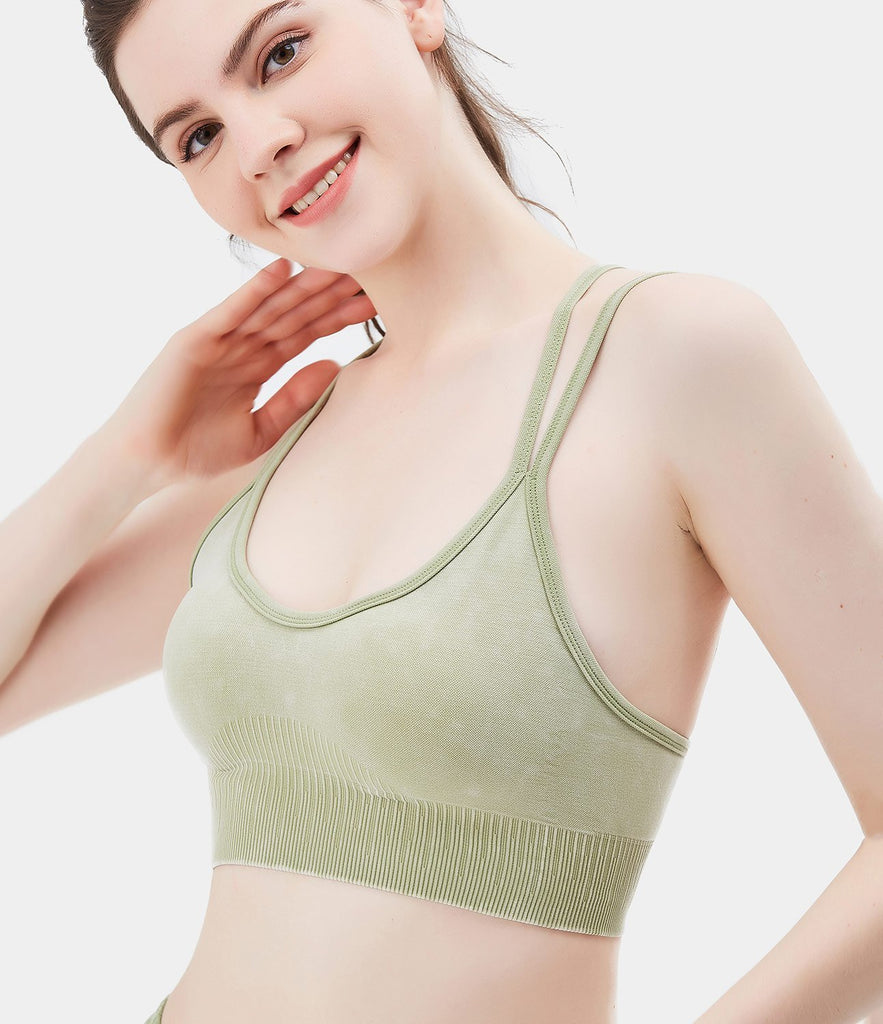 FLOW Neck Seamless Back Low Support Sports Bra