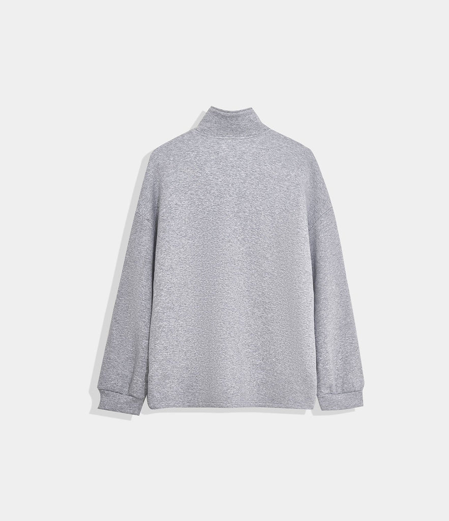 Half Zip Location Print Pullover Sweatshirt