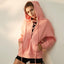 Fleece Drawstring Hooded Sweater Coat